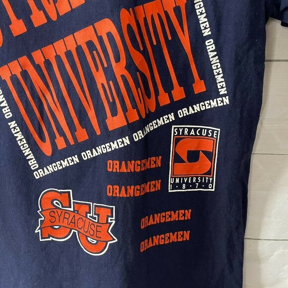 Vintage Syracuse University Orangemen T-shirt USA Large 2 Sided Graphic Print - Picture 10 of 12